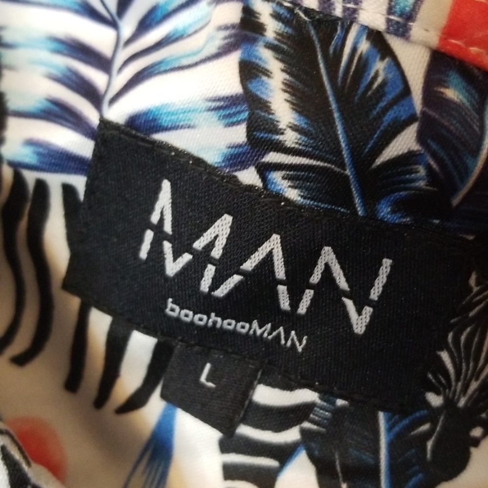 BoohooMAN ZEBRA PRINT SHORT SLEEVE SATIN SHIRT - Picture 8 of 8